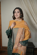 Mustard Border Kalamkari Shawl