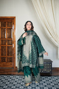 Dark Green Embroidered Suit Set