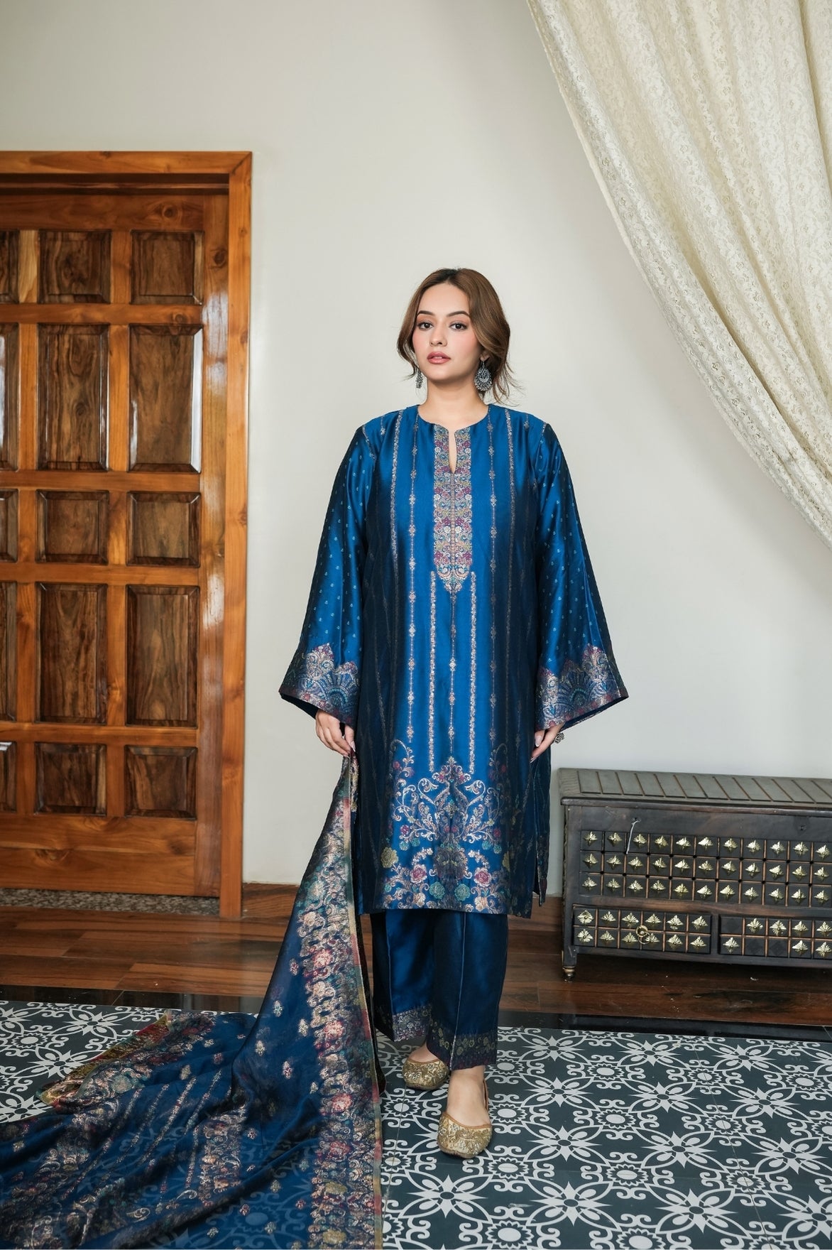 Teal Blue Suit Set