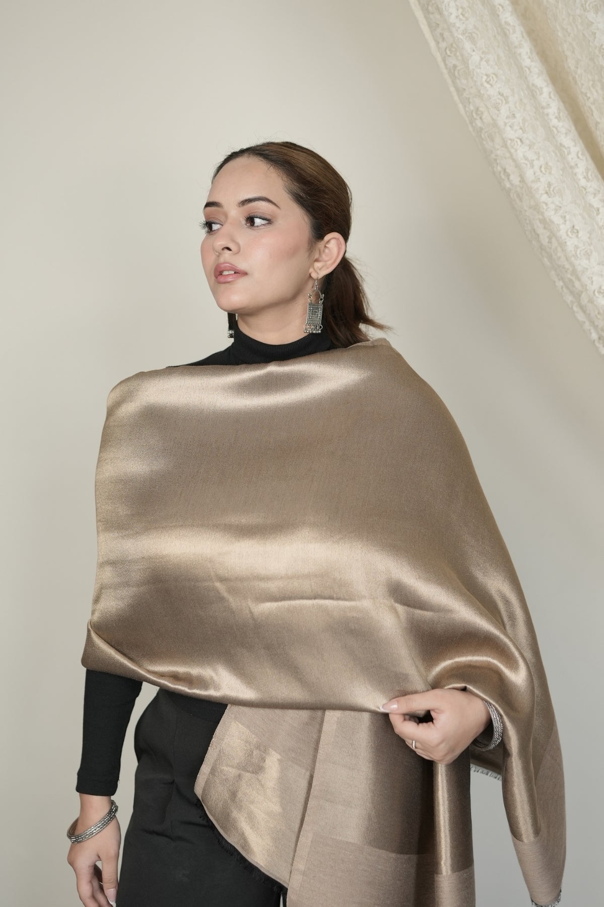 Reversible Metallic Shawl