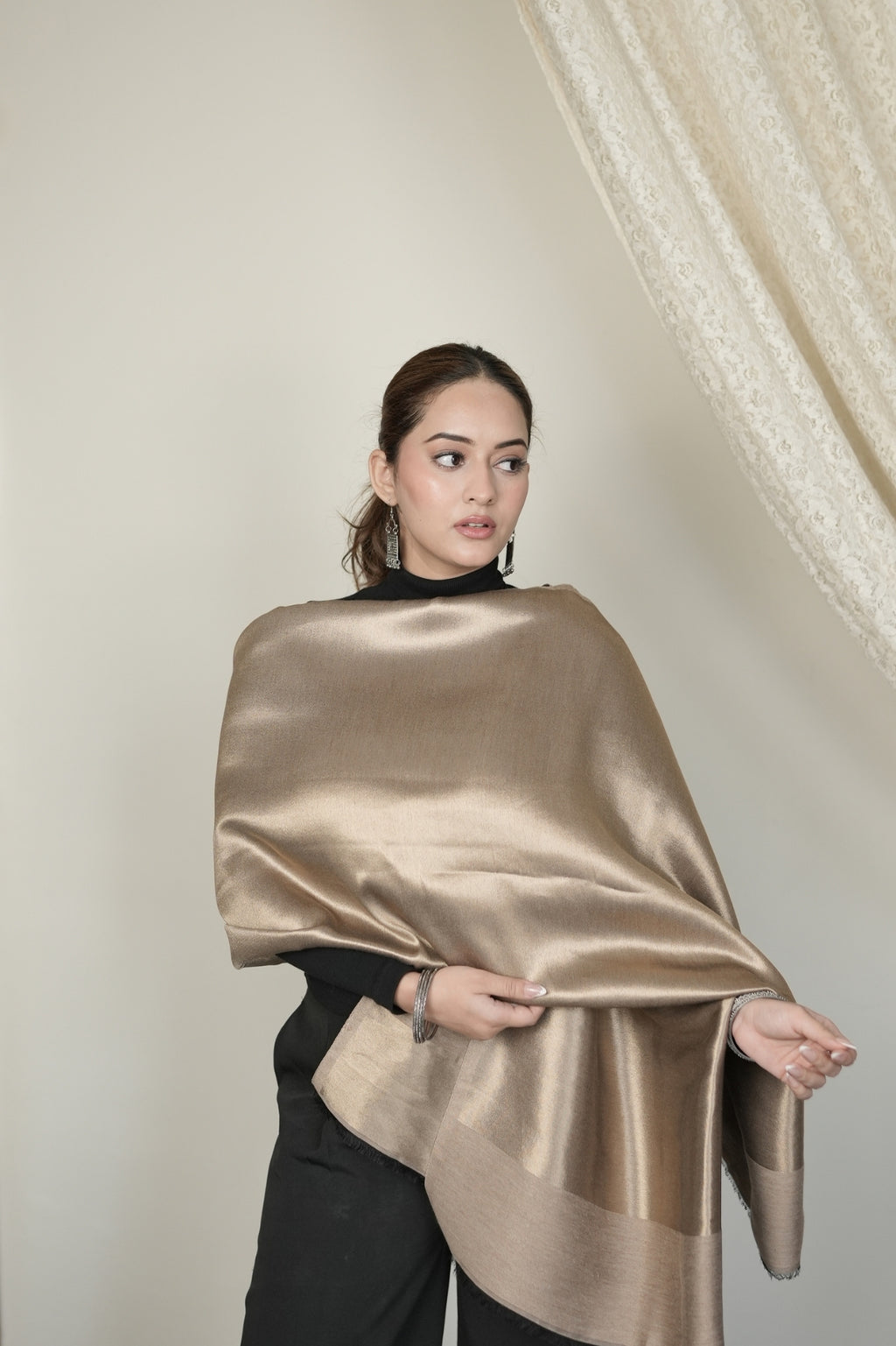 Reversible Metallic Shawl