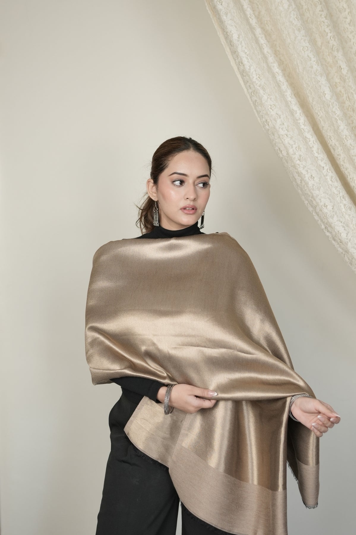 Reversible Metallic Shawl