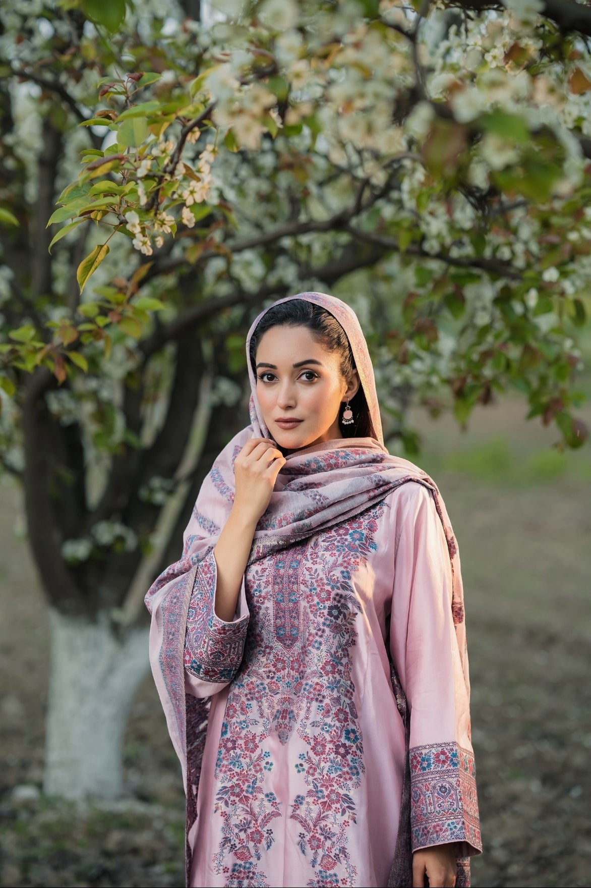 Dusty Rose Embroidered Set