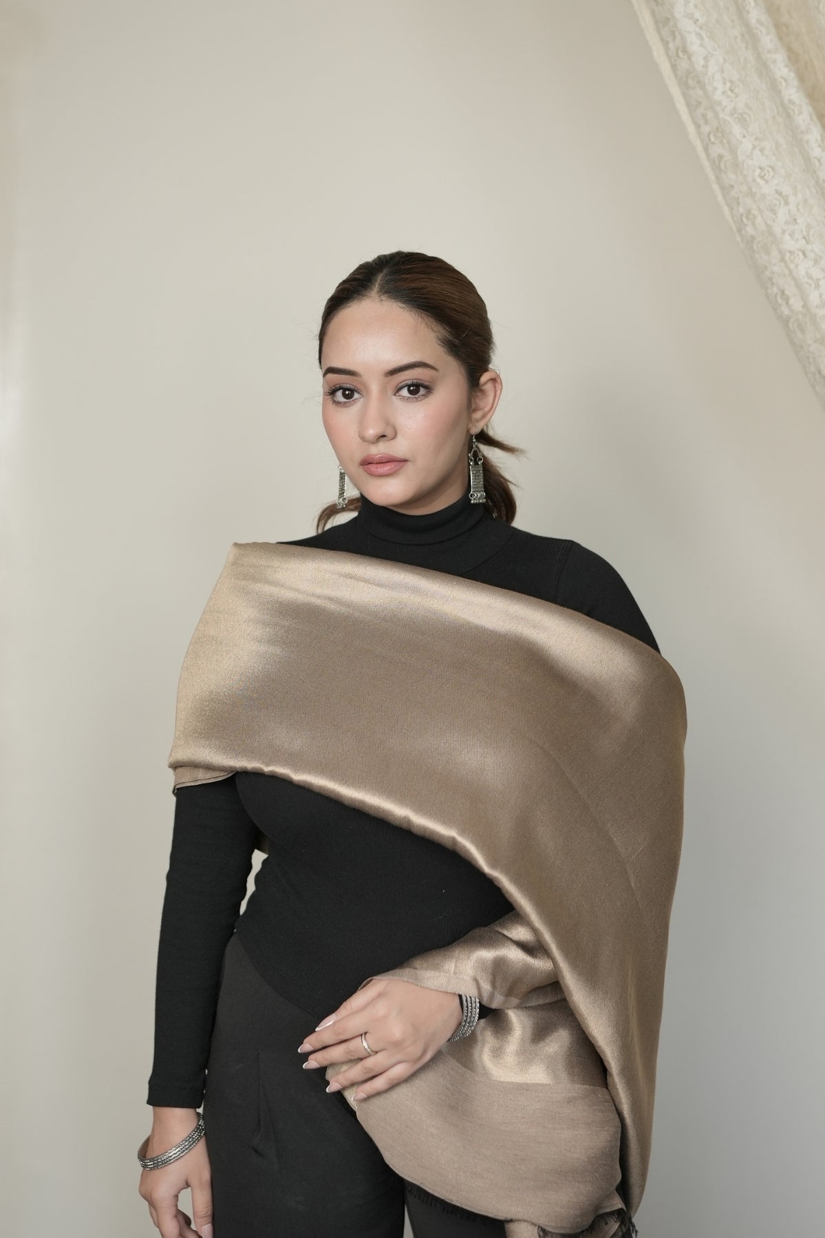 Reversible Metallic Shawl