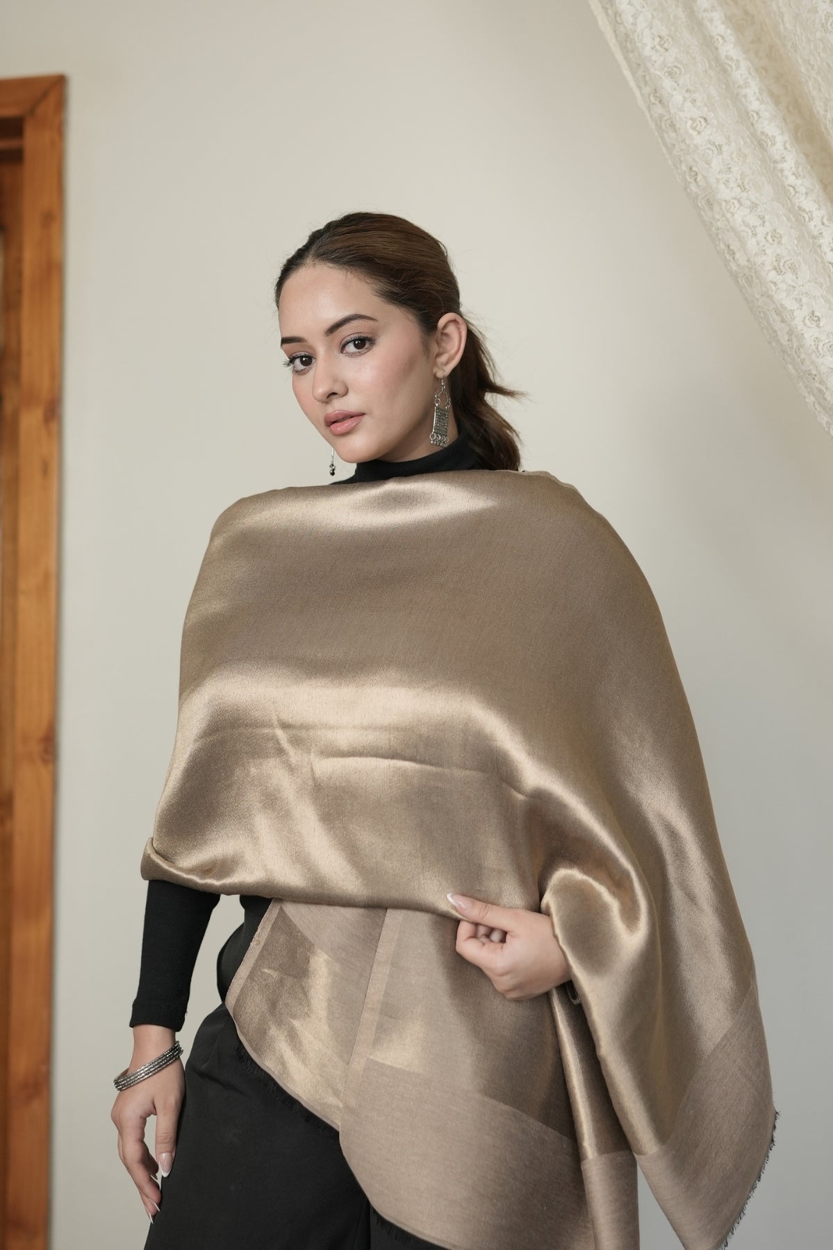 Reversible Metallic Shawl