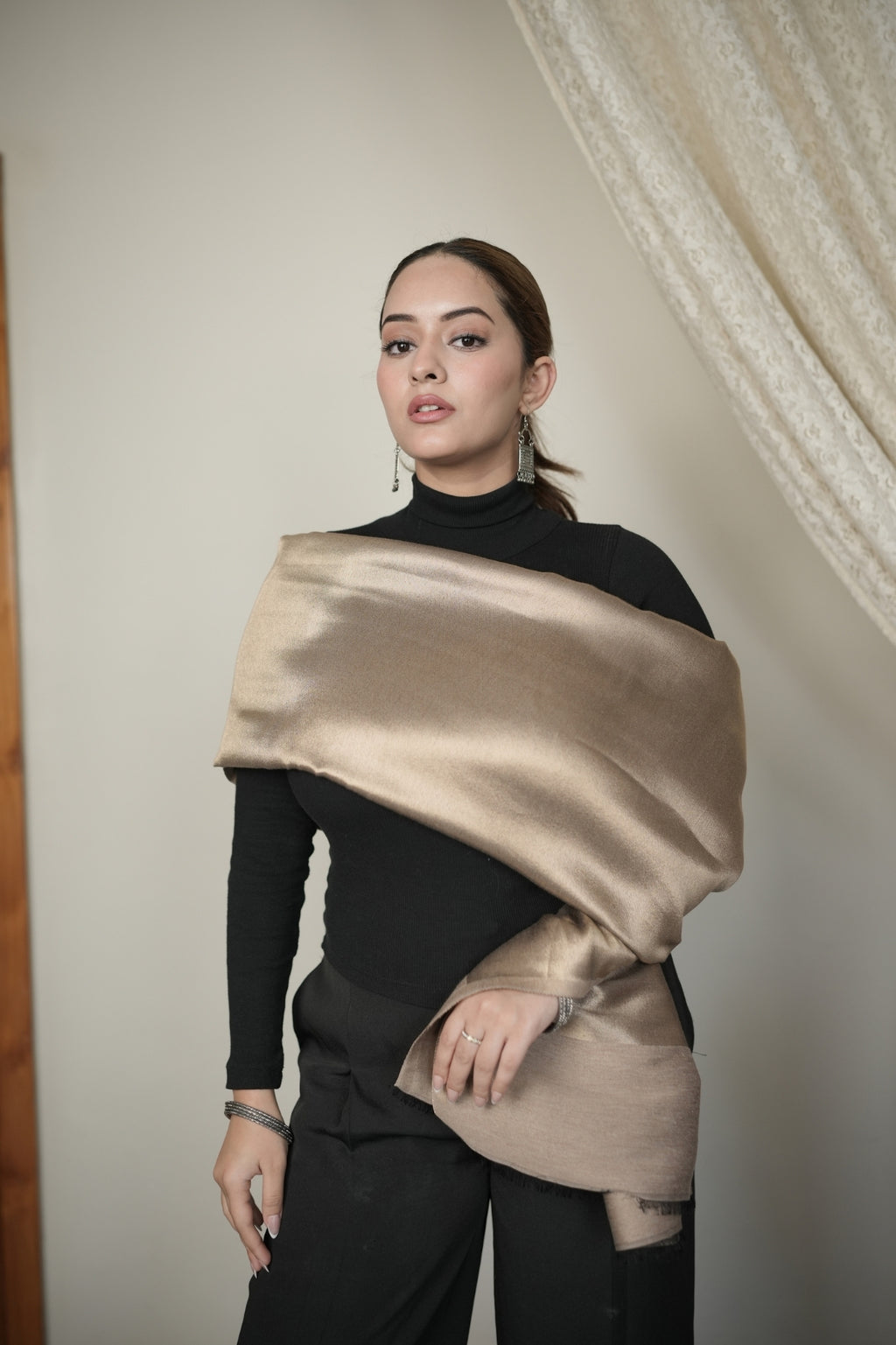 Reversible Metallic Shawl