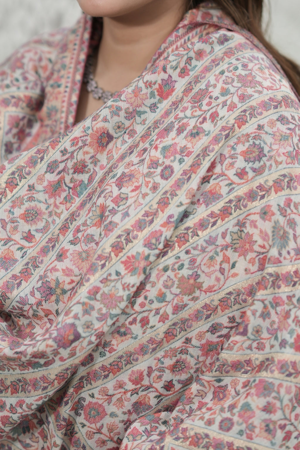 Kani Shawl with Light Zari Weaving
