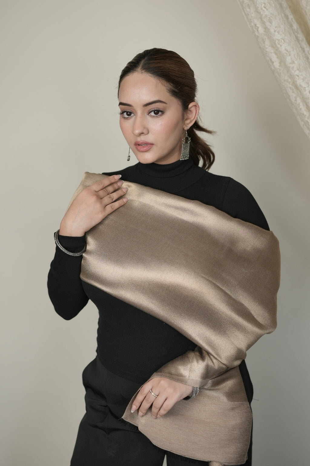 Reversible Metallic Shawl