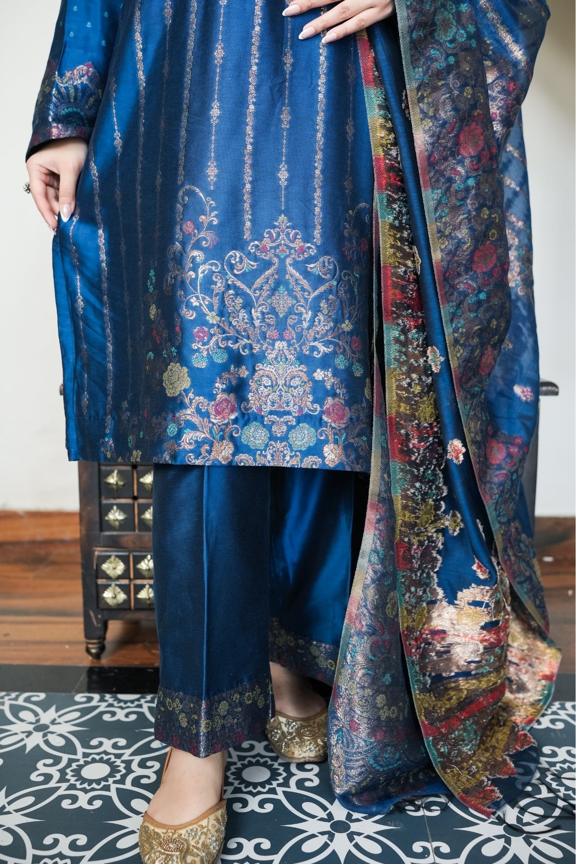 Teal Blue Suit Set